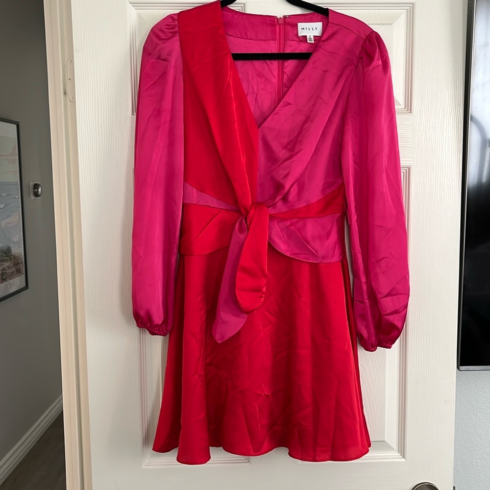 MILLY red and hot pink dress- PERFECT FOR VALENTINES DAY